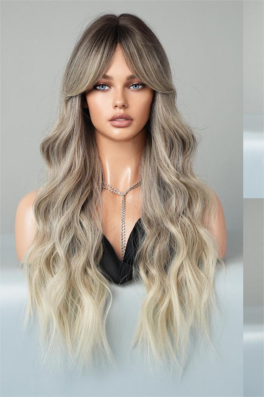 Gradient Blonde Wavy Wig- Light Brown
