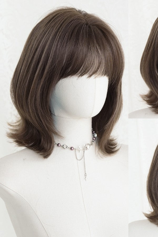 Brown Short Bob Wig- Medium Brown