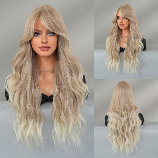 Cocoa Brown Long Wavy Wig- Biege