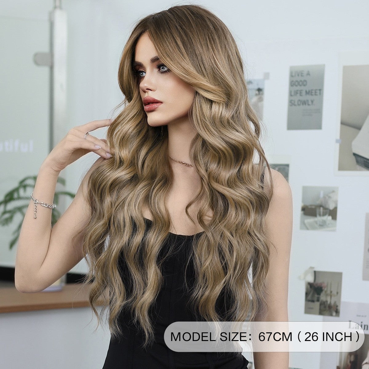 Gradient Blonde Wavy Wig- Gold