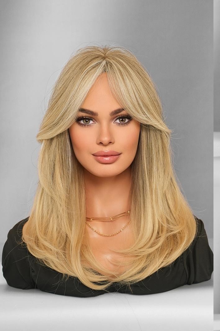 Ash Blonde Layered Wavy Wig