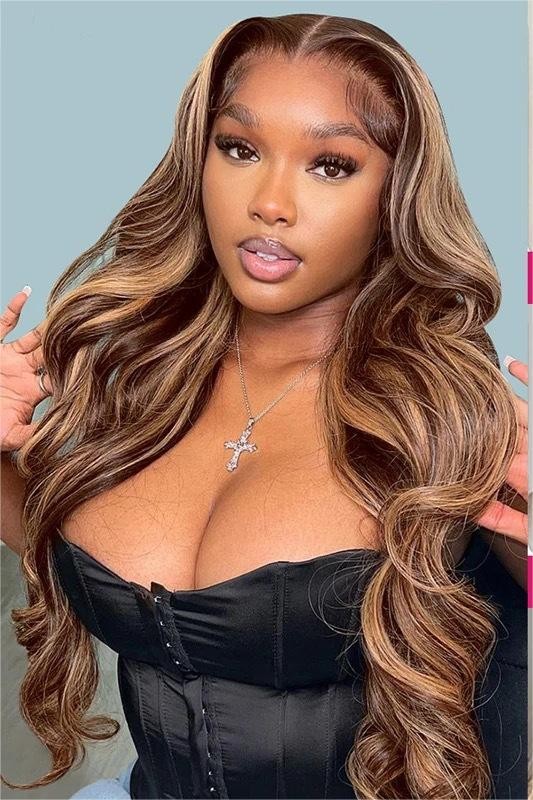 26 Inch Long Gradient Big Wave Lace Front Wig