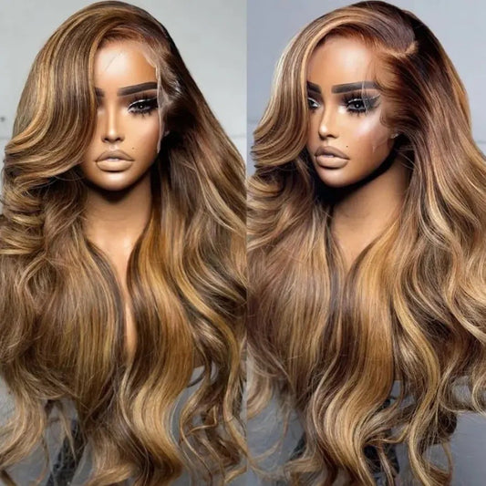26 Inch Long Gradient Big Wave Lace Front Wig