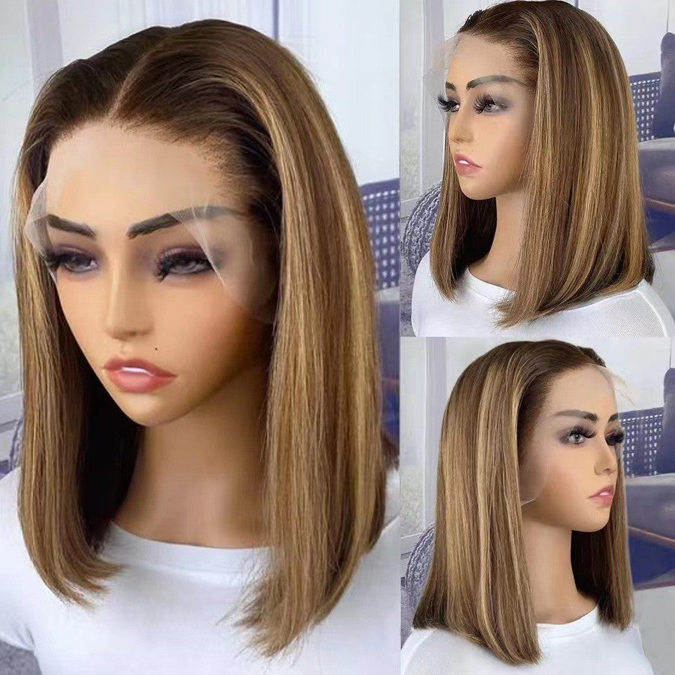 10 Inch Straight Bob Lace Wig- Piano Color