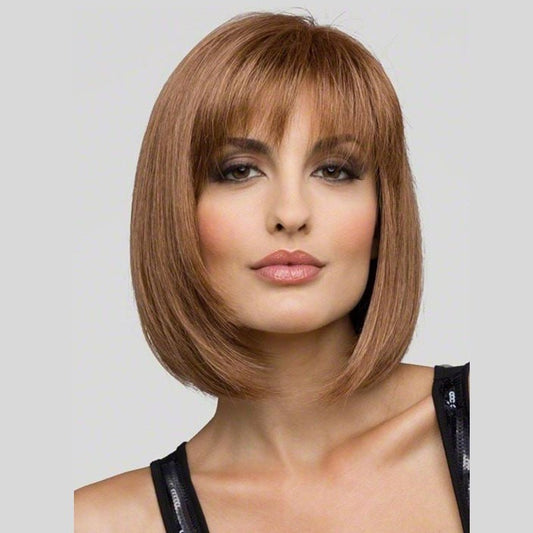 Brown Air Bangs Short Lace Front Wig