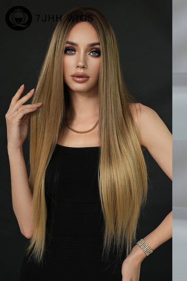 Gradient Gold Extra Long Straight Wig