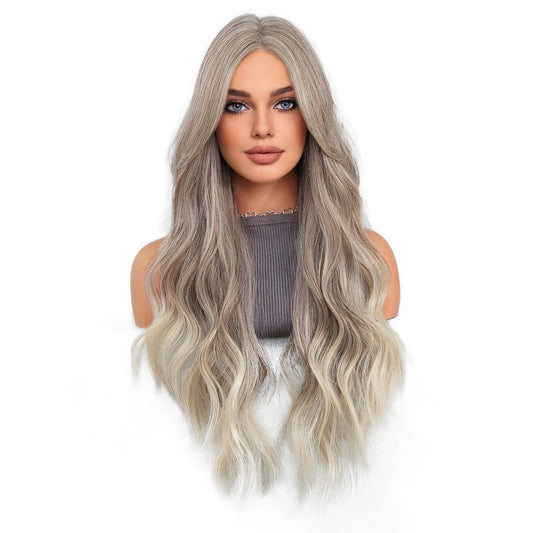 Milk Tea Brown Ombre Big Wave Wig